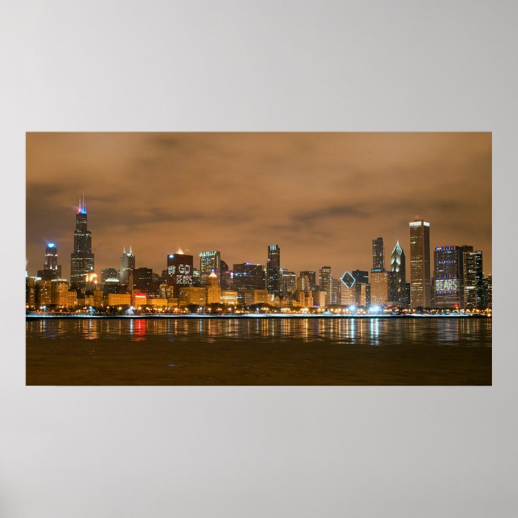 Chicago Bears Skyline Poster | Zazzle