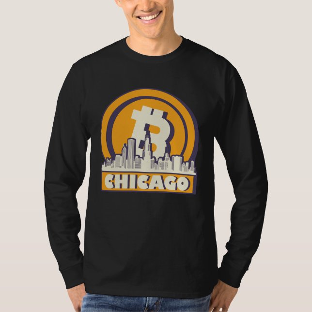 Chicago Bitcoin Maximalist  Bitcoin Chicago Skylin T-Shirt (Front)