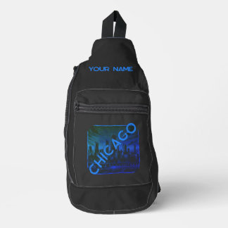 Chicago Black Blue Custom Sling Bag
