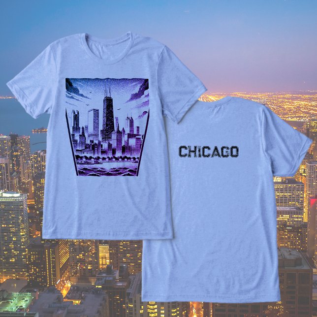 CHICAGO Black Graphic T-Shirt  Tri-Blend Shirt (Creator Uploaded)