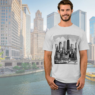 Chicago Black Modern Graphic T-Shirt