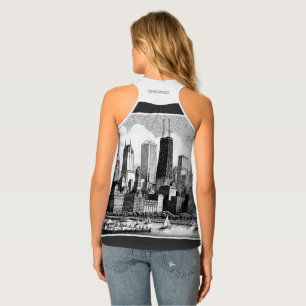 Chicago Black White Graphic Women's Tank Top