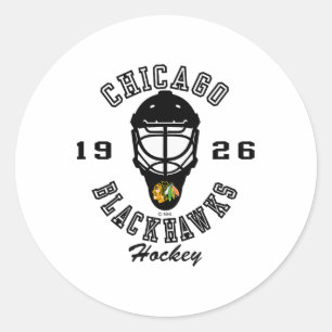 Chicago Blackhawks Hockey Mask Red Nhl Officially Classic Round Sticker