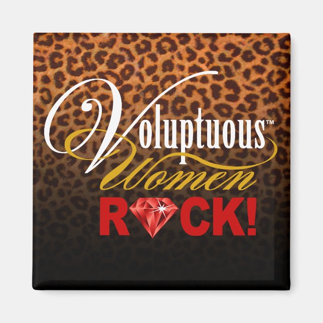 CHICAGO BLING - Leopard "Voluptuous Women Rock!" Magnet (Front)