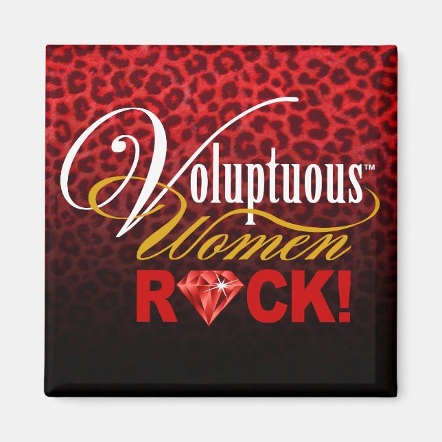 CHICAGO BLING - Leopard "Voluptuous Women Rock!" Magnet (Front)