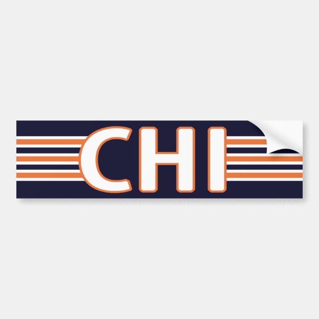 Chicago Blue and Orange Bumper Sticker (Front)