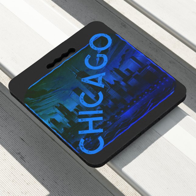 Chicago Blue Black Stadium Seat Cushion (In Situ)