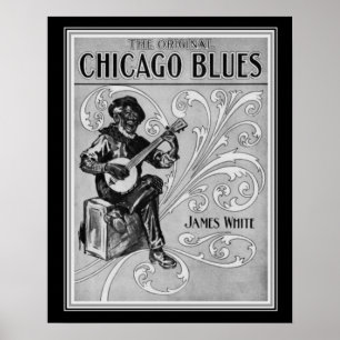 "Chicago Blues" 1915 Sheet Music Print 16x20