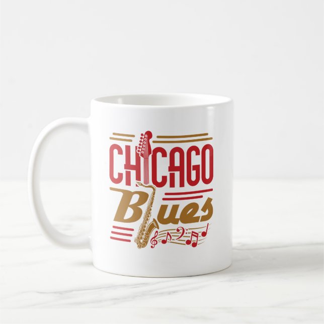 Chicago Blues Music Lover Coffee Mug (Left)