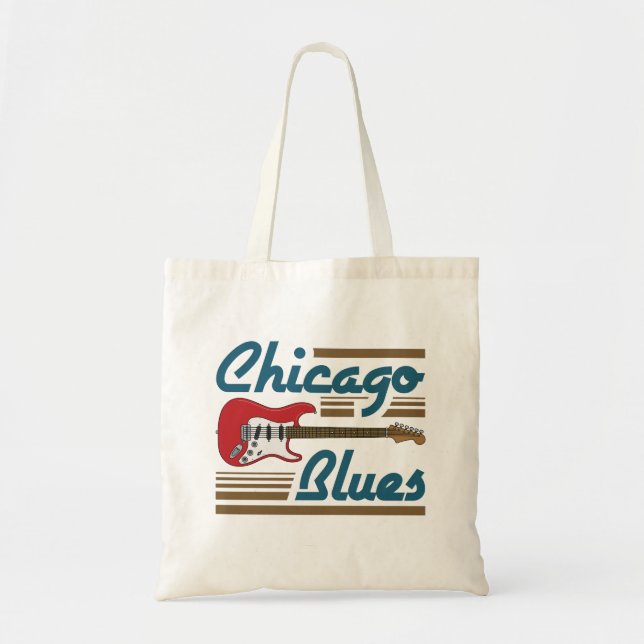 Chicago Blues Music Musician Guitar Tote Bag (Front)