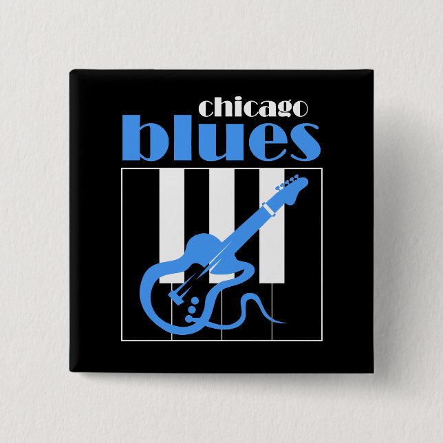 Chicago blues pinback button (Front)