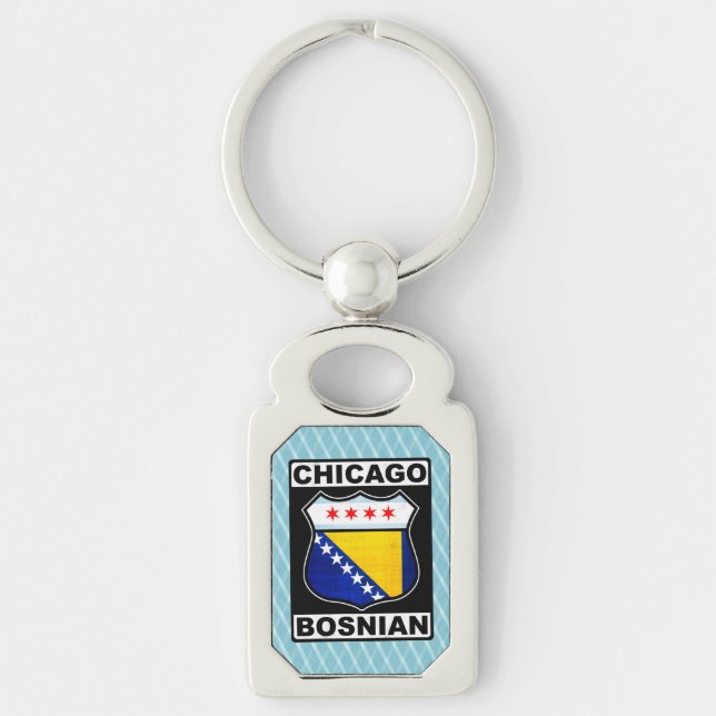 Chicago Bosnian American Keychain Keyring (Front)