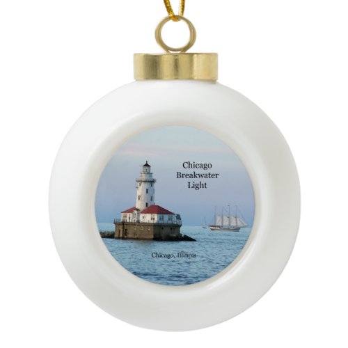 Chicago Breakwater Light &amp; Windy II Ornament