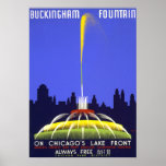 Chicago Buckingham Fountain WPA Poster