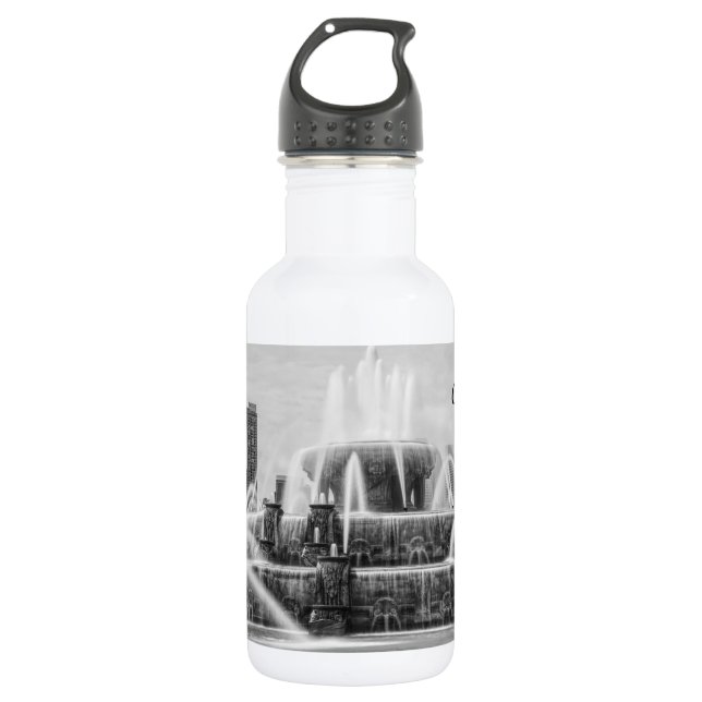 Chicago Buckingham Grayscale Stainless Steel Water Bottle (Front)