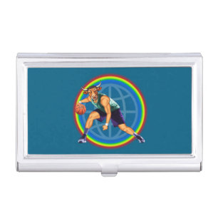 Chicago bulls basketball player in action business card case
