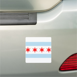 Chicago Bumper Sticker & Chicago Flag /City USA Car Magnet