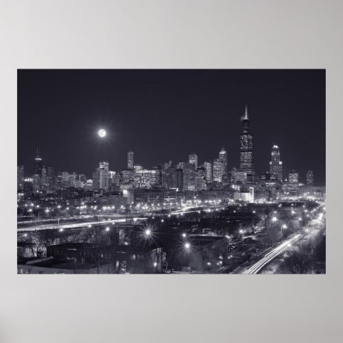 Chicago By Night Poster