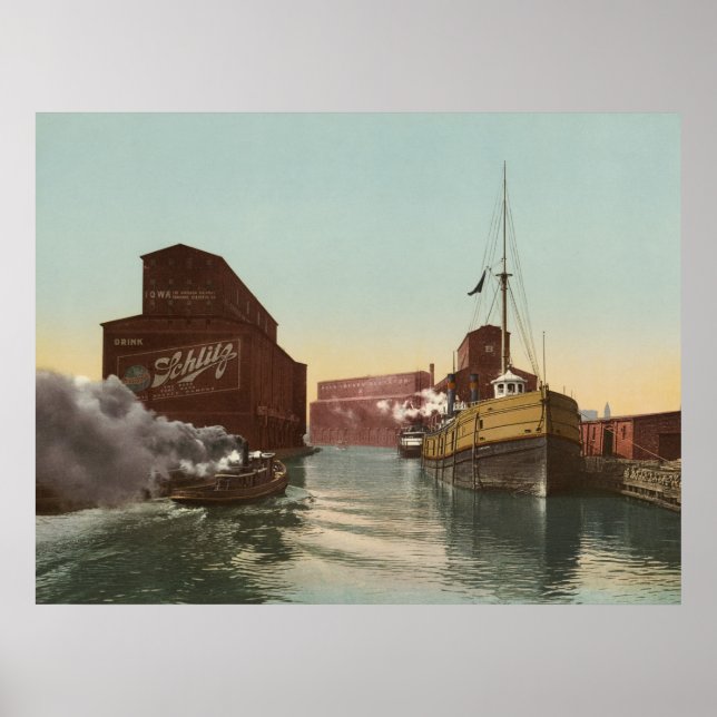 Chicago Canal Elevator, 1900 Poster (Front)