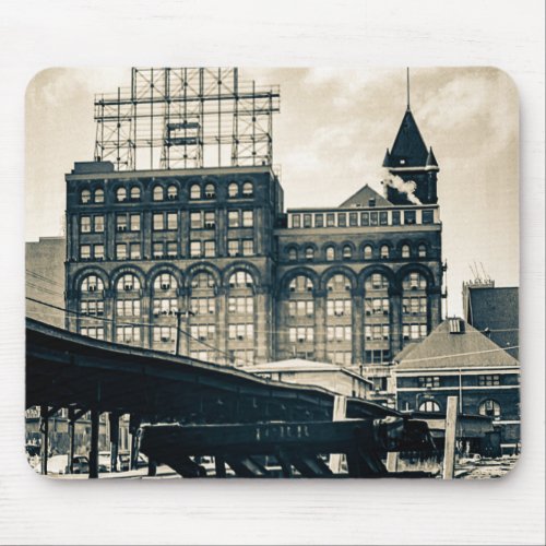 Chicago Central Rail Yards Train Depot ICRR 1960s Mouse Pad