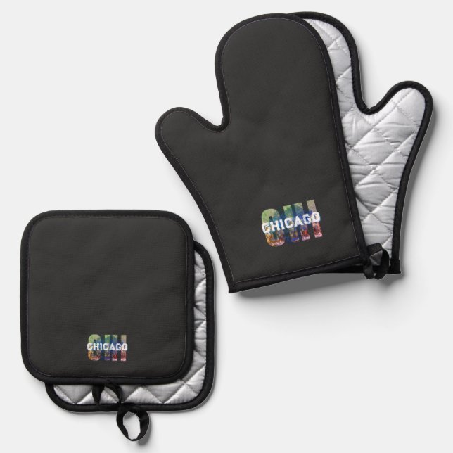 Chicago CHI Modern Oven Mitt & Pot Holder Set (Front/Back)