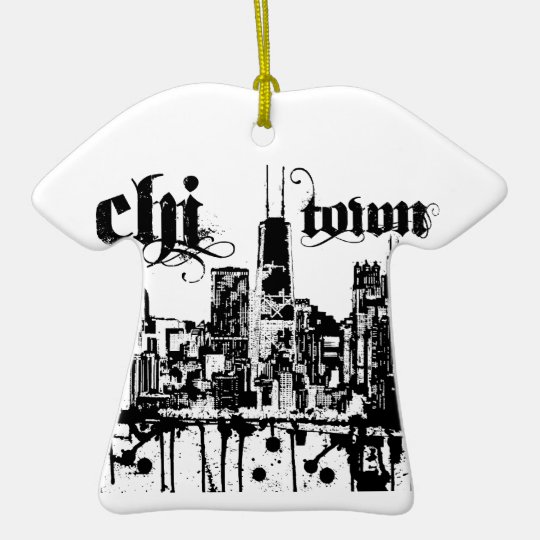 Chicago "chi-town" put on for your city ceramic ornament