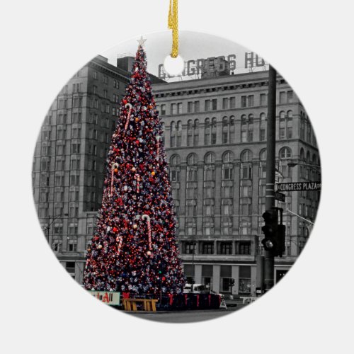 Chicago Christmas Congress Hotel 1963 Colorsplash Ceramic Ornament