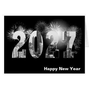 Chicago City 2027 New Year Fireworks Cards