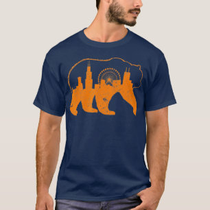 Chicago City Apparel Downtown Walking Bear Gift T-Shirt