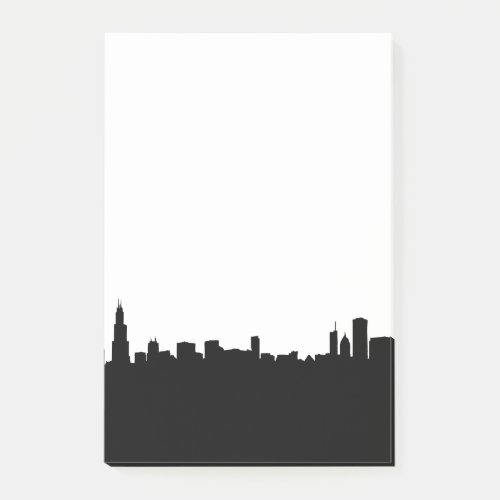 Chicago City Architectural Icons in Silhouette Post_it Notes