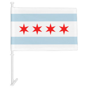 Chicago city car flags