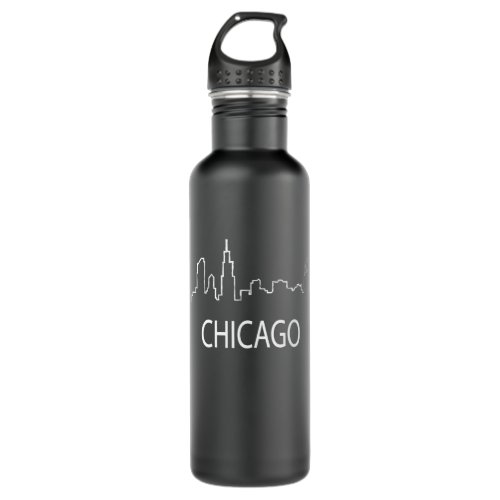 Chicago City City Souvenir Dreams Retro Vintage Stainless Steel Water Bottle