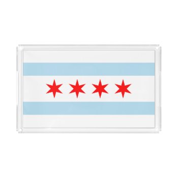 Chicago City Flag Acrylic Tray by maxiharmony at Zazzle