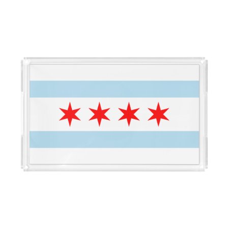 Chicago City Flag Acrylic Tray
