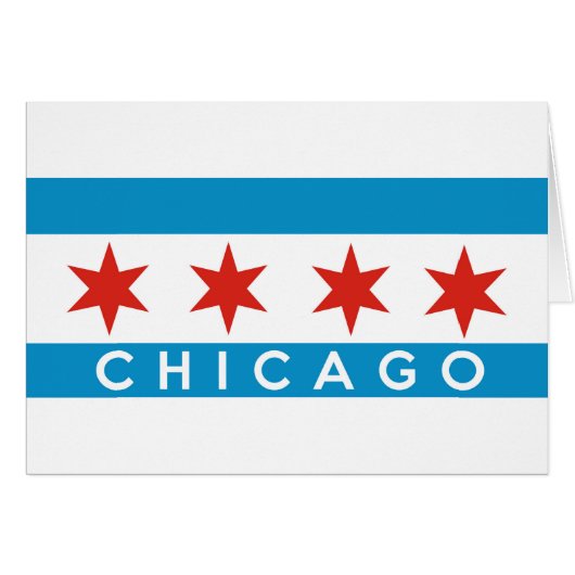 chicago city flag america text name (Front Horizontal)
