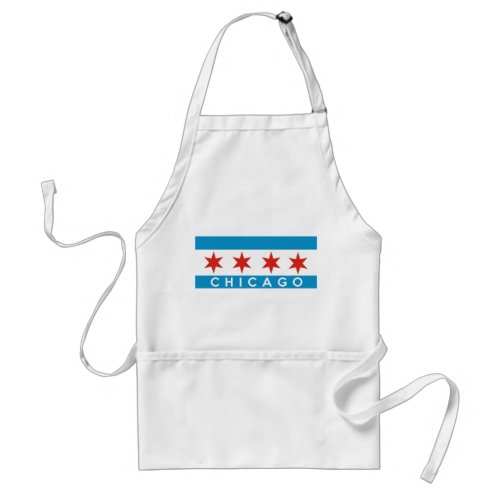 chicago city flag america text name adult apron