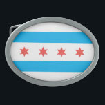 Chicago city flag belt buckle<br><div class="desc">Chicago city flag</div>