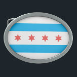 Chicago city flag belt buckle<br><div class="desc">Chicago city flag</div>