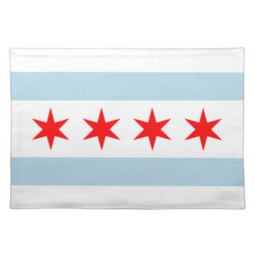 Chicago city flag cloth table placemats