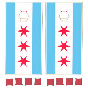Chicago City Flag Cornhole Set