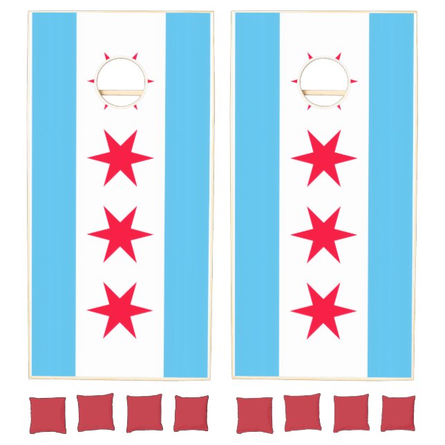 Chicago City Flag Cornhole Set (Set)