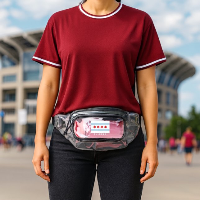 Chicago city flag custom clear stadium fanny pack (Insitu (Stadium))