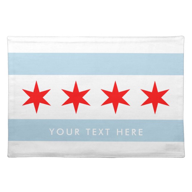 Chicago city flag custom cloth table placemats (Front)