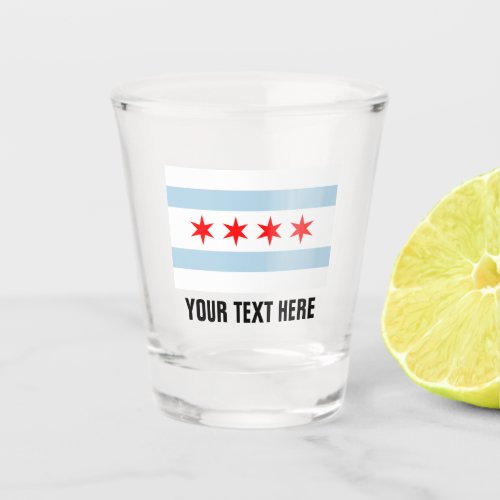 Chicago city flag custom drinking shot glass