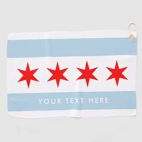 Chicago city flag custom golfing gift golf towel