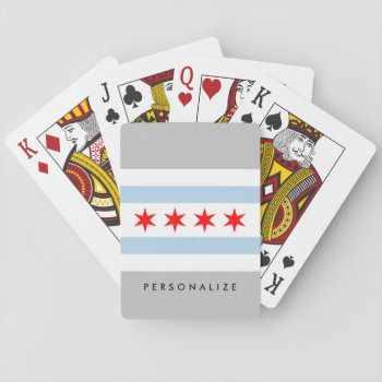 Chicago City Flag Custom Playing Cards by iprint at Zazzle