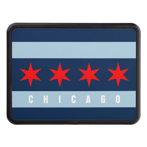 Chicago city flag custom text car hitch cover