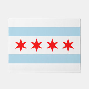 Chicago city flag doormat