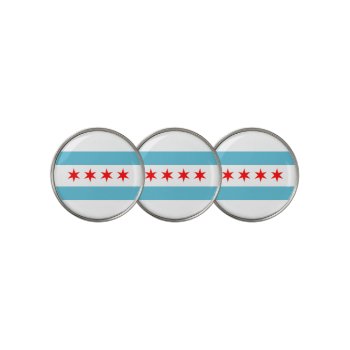 Chicago City Flag Golf Ball Marker by Pir1900 at Zazzle