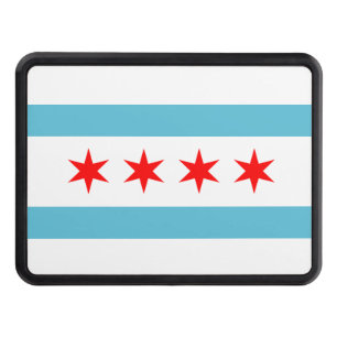 Chicago city flag hitch cover